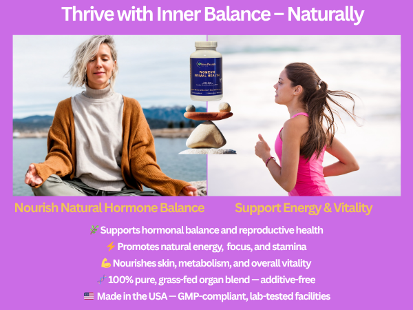 PrimoNourish Women’s Primal Health – Grass-Fed Beef Organ Complex (Liver, Kidney, Heart & Other Organs) – Supports Energy, Vitality & Hormone Balance – Non-GMO, Additive-Free – 120 Capsules, USA Made