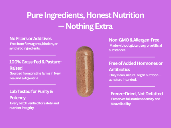 PrimoNourish Women’s Primal Health – Grass-Fed Beef Organ Complex (Liver, Kidney, Heart & Other Organs) – Supports Energy, Vitality & Hormone Balance – Non-GMO, Additive-Free – 120 Capsules, USA Made