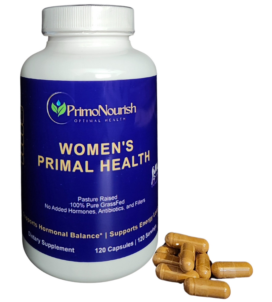 PrimoNourish Women’s Primal Health – Grass-Fed Beef Organ Complex (Liver, Kidney, Heart & Other Organs) – Supports Energy, Vitality & Hormone Balance – Non-GMO, Additive-Free – 120 Capsules, USA Made