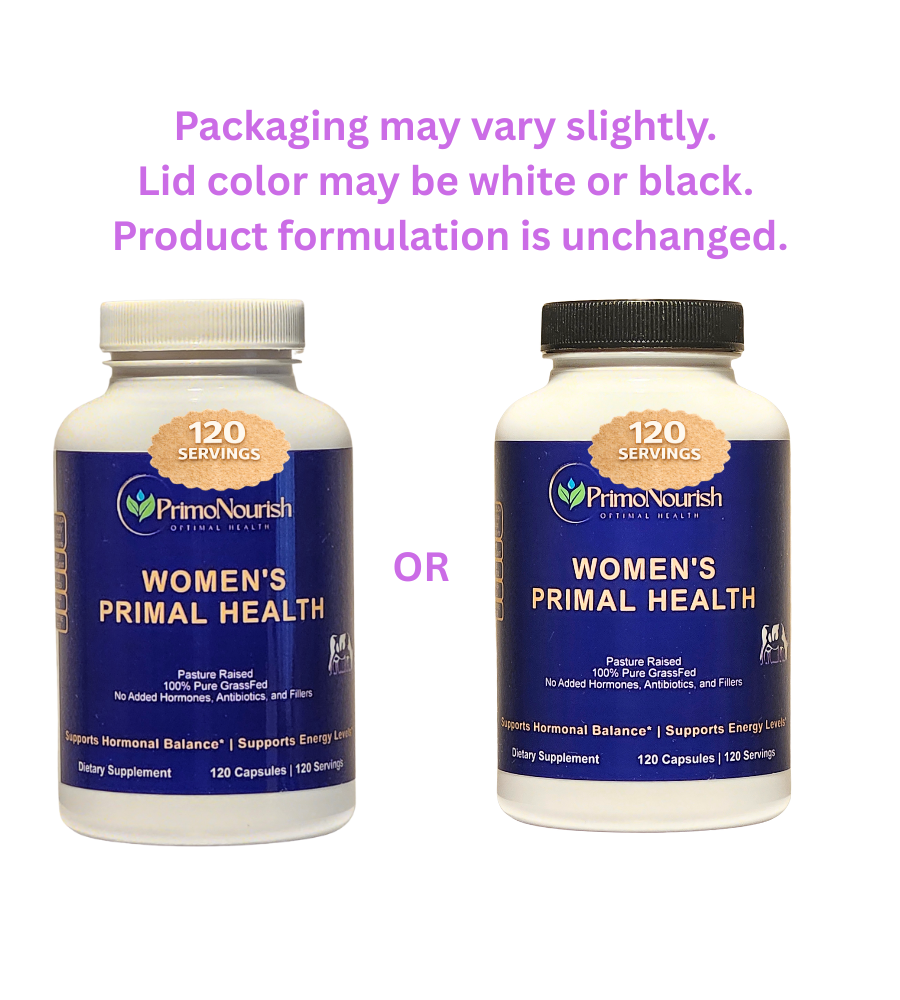PrimoNourish Women’s Primal Health – Grass-Fed Beef Organ Complex (Liver, Kidney, Heart & Other Organs) – Supports Energy, Vitality & Hormone Balance – Non-GMO, Additive-Free – 120 Capsules, USA Made