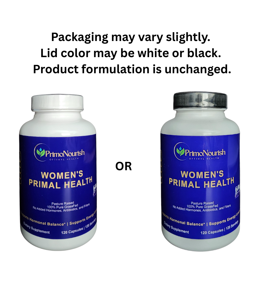 PrimoNourish Women’s Primal Health – Grass-Fed Beef Organ Complex (Liver, Kidney, Heart & Other Organs) – Supports Energy, Vitality & Hormone Balance – Non-GMO, Additive-Free – 120 Capsules, USA Made